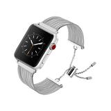 Prime Bands Women's Replacement Bands Silver - Silver Bracelet Stainless Steel Tassel-Cuff Band Apple Watch Replacement Band