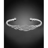Yeidid International Women's Bracelets - Silvertone Twisting Diamond-Cut Cuff