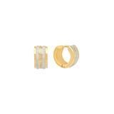 Steel Time Women's Earrings two - 18k Gold-Plated Greek Key Huggie Earrings