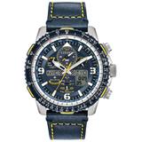 Men's 'promaster Skyhawk A-t' Eco Drive Leather Strap Watch Jy8078-01l - Blue - Citizen Watches