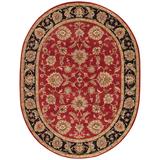 Jaipur Living Anthea Handmade Floral Red/ Black Oval Area Rug (8'X10') - RUG103071
