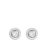 Effy® 1/5 Ct. T.w. Diamond Bezel Earrings In 14K White Gold
