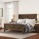 Three Posts™ Craigsville Solid Wood Low Profile Standard Bed Wood in Brown/Green, Size 59.5 H x 81.0 W x 82.0 D in | Wayfair