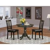 Winston Porter Staton 2 - Person Rubberwood Dining Set Wood/Upholstered Chairs in Brown | Wayfair 336F8EC639CB4ECAB28925041E25CC9B