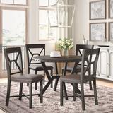 Three Posts™ Bairoil 5 Piece Dining Set Wood/Metal/Upholstered Chairs in Brown/Gray, Size 30.0 H in | Wayfair 531A62E46B0746CF9CDD4F2C1C0659B1