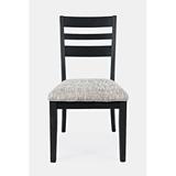 Kitsco Laura Ladder Back Side Chair Wood/Upholstered/Fabric in Gray/Black, Size 39.0 H x 20.0 W x 23.0 D in | Wayfair