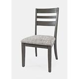 Kitsco Laura Ladder Back Side Chair Wood/Upholstered/Fabric in Gray, Size 39.0 H x 20.0 W x 23.0 D in | Wayfair 3060C2F7480340CD8ADAA683040A2649