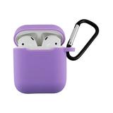 Tech Zebra Headphone Accessories Light - Light Purple Apple AirPods Charging Case Sleeve with Carabiner