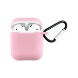 Tech Zebra Headphone Accessories Light - Light Pink Apple AirPods Charging Case Sleeve with Carabiner