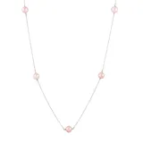 "Sterling Silver Freshwater Cultured Pearl Station Necklace, Women's, Size: 18"", Pink"