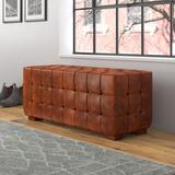Steelside™ Derby Upholstered Bench, Leather in Brown/Gray/Red, Size 20.0 H x 48.0 W x 18.0 D in | Wayfair 950E5D9C52344E11A3D9F7323CAF9773