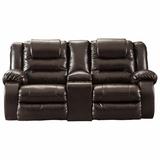 Red Barrel Studio® Bolanos 80" Faux Leather Pillow Top Arm Reclining Loveseat Faux Leather in Brown, Size 42.0 H x 80.0 W x 40.0 D in | Wayfair