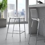Upper Square™ Estrid Bar & Counter Stool Plastic/Acrylic/Metal in Gray/Black, Size 35.0 H x 17.0 W x 19.5 D in | Wayfair