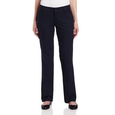 Dickies Women's Relaxed Straight Stretch Twill Pant, Navy, 2 Regular