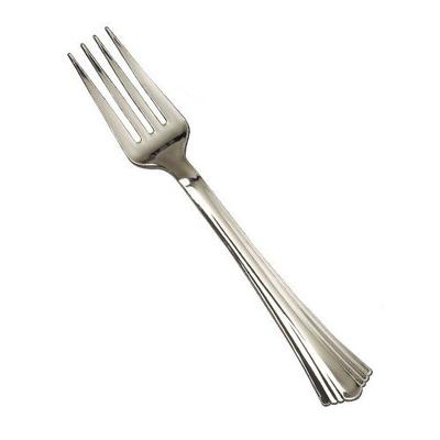 WNA Heavyweight Plastic Forks, Reflections Design, Silver, 600/Carton