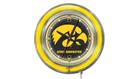 Holland Bar Stool Company NCAA Iowa Hawkeyes Double Neon Ring 15-Inch Diameter Logo Clock