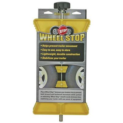 Camco Yellow RV Wheel Stop-Stabilizes Your Trailer by Securing Tandem Tires to Prevent Movement Whil