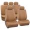 FH Group PU002TAN115 Beige Faux Leather Seat Cover (Full Set Airbags Compatible and Split Bench Cove