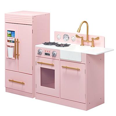 Teamson Kids TD-12302P Modern Play Kitchen with Ice Maker, Pink