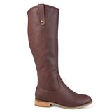 Brinley Co. Womens Faux Leather Regular, Wide and Extra Wide Calf Mid-Calf Round Toe Boots Wine, 9 E screenshot. Shoes directory of Clothing & Accessories.
