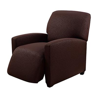 Madison Stretch Scroll Jersey Slipcover Recliner, Brown
