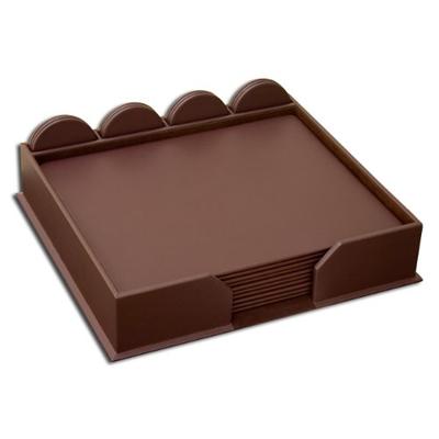 Dacasso Chocolate Brown Leather Conference Room Set, 23-Piece