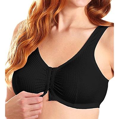 Leading Lady Women's Plus-Size Zig-Zag Weave Sleep Leisure Bra, Black, 48 DD/F/G