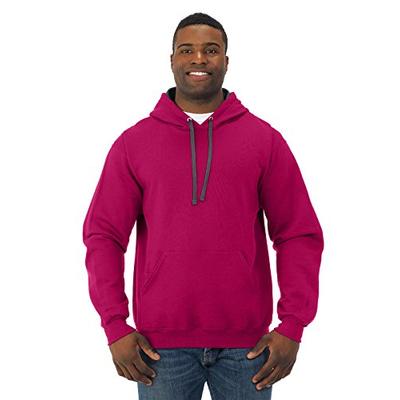 Fruit of the Loom Mens 7.2 oz. Sofspun Hooded Sweatshirt (SF76R) -Cyber Pink -L