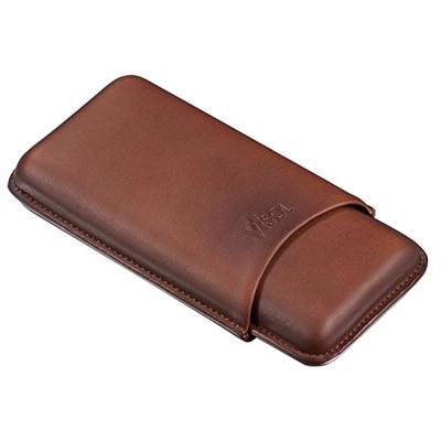 Visol Legend Genuine Leather Cigar Case, Burgundy