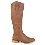 Brinley Co. Womens Faux Leather Regular, Wide and Extra Wide Calf Mid-Calf Round Toe Boots Brown, 11 screenshot. Shoes directory of Clothing & Accessories.