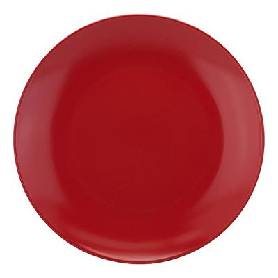 10 Strawberry Street Wazee Matte - 10.5" Coupe Dinner Plate - Set of 6 - Red