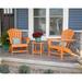 POLYWOOD® South Beach Adirondack 3-Piece Set Plastic in Brown | Outdoor Furniture | Wayfair PWS175-1-TE