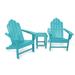 POLYWOOD® Long Island Adirondack 3-Piece Set Plastic in Blue | Outdoor Furniture | Wayfair PWS183-1-AR