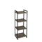 Household Essentials 4 Tier Storage Tower Shelf with Metal, Grey Shelves - Black Frame, Ashwood