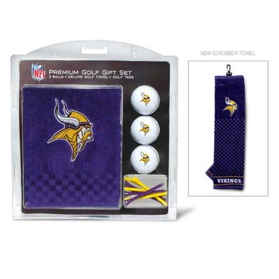 Team Golf NFL Minnesota Vikings Gift Set Embroidered Golf Towel, 3 Golf Balls, and 14 Golf Tees 2-3/