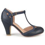 Brinley Co. Womens Cut Out Round Toe T-Strap Two-Tone Matte Mary Jane Pumps Navy, 10 Wide Width US screenshot. Shoes directory of Clothing & Accessories.