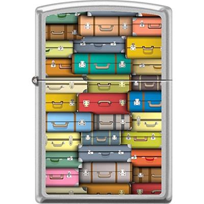 Zippo Colored Suitcases, Travel Luggage,1960 Era Satin Chrome Windproof Lighter