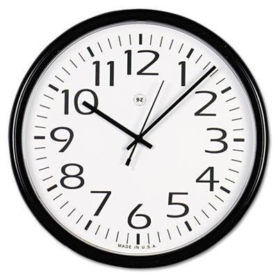 Round Wall Clock, 13-1/2", Black