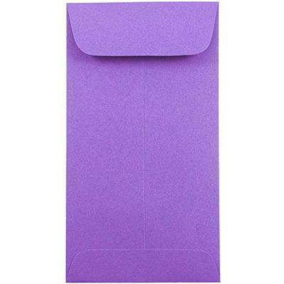 JAM PAPER #7 Coin Business Colored Envelopes - 3 1/2 x 6 1/2 - Violet Purple Recycled - Bulk 1000/Ca