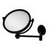 Allied Brass WM-6G/3X-BKM 8 Inch Wall Mounted Extending Make-Up Mirror 3X Magnification with Groovy