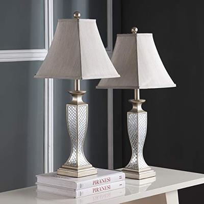 Safavieh Lighting Collection Kailey Silver Glass Lattice 28-inch Table Lamp (Set of 2)