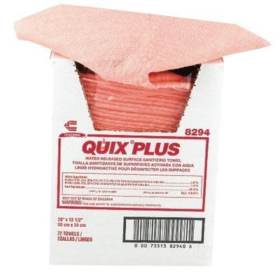 Chicopee 8294 Quix Plus Pink Sanitizing Towels - 72 / CS