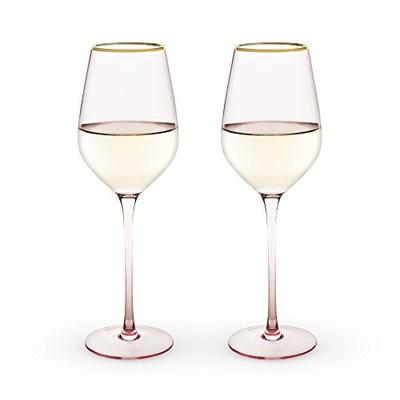 True Fabrication SS-TRU-6163 6163 Garden Party Rose Crystal White Wine Glass Set by Twine Multicolor