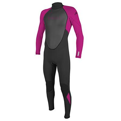 O'Neill Youth Reactor-2 3/2mm Back Zip Full Wetsuit, Black/Berry, 14