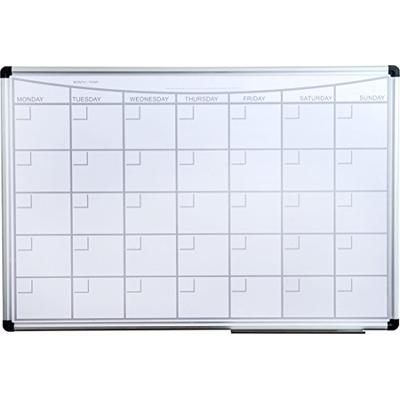 Floortex Viztex, Premium Magnetic Monthly Planner Dry Erase Board, Lacquered Steel with Aluminium Fr