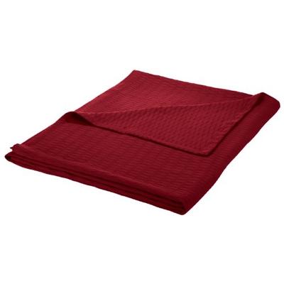 Superior Full/Queen Blanket 100% Cotton, for All Season, Diamond Design, Burgundy