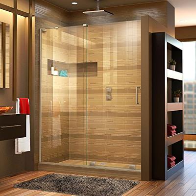 DreamLine Mirage-X 56-60 in. Width, Frameless Sliding Shower Door, 3/8" Glass, Brushed Nickel Finish