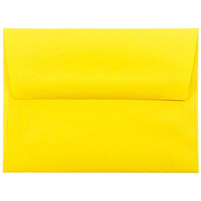 JAM PAPER A2 Colored Invitation Envelopes - 4 3/8 x 5 3/4 - Yellow Recycled - Bulk 250/Box