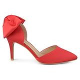 Brinley Co. Womens Satin D'Orsay Pointed Toe Bow Pumps (11, Red) screenshot. Shoes directory of Clothing & Accessories.