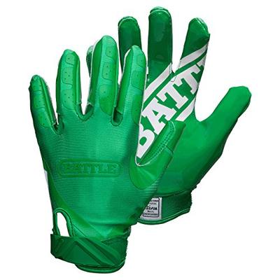 Battle Double Threat Adult Football Gloves, Green/Green, Medium